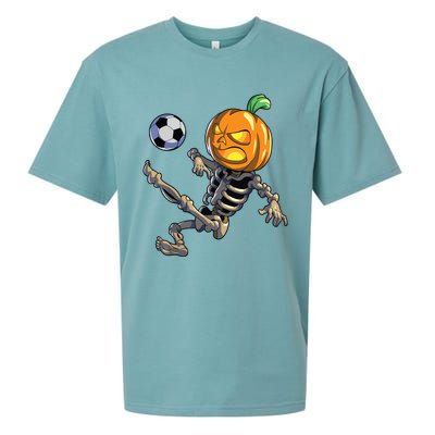 Soccer Skeleton Halloween Boy Soccer Halloween Sueded Cloud Jersey T-Shirt