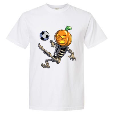 Soccer Skeleton Halloween Boy Soccer Halloween Garment-Dyed Heavyweight T-Shirt