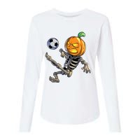 Soccer Skeleton Halloween Boy Soccer Halloween Womens Cotton Relaxed Long Sleeve T-Shirt