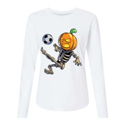 Soccer Skeleton Halloween Boy Soccer Halloween Womens Cotton Relaxed Long Sleeve T-Shirt