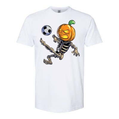 Soccer Skeleton Halloween Boy Soccer Halloween Softstyle CVC T-Shirt