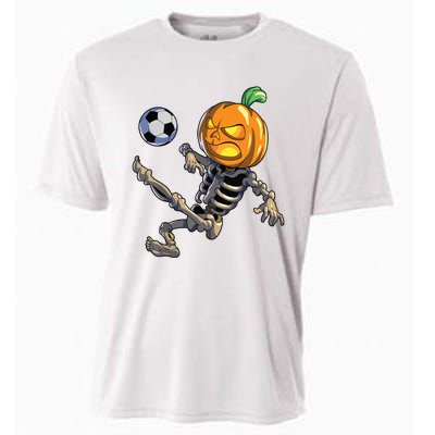 Soccer Skeleton Halloween Boy Soccer Halloween Cooling Performance Crew T-Shirt