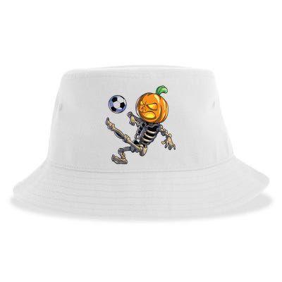 Soccer Skeleton Halloween Boy Soccer Halloween Sustainable Bucket Hat