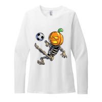 Soccer Skeleton Halloween Boy Soccer Halloween Womens CVC Long Sleeve Shirt