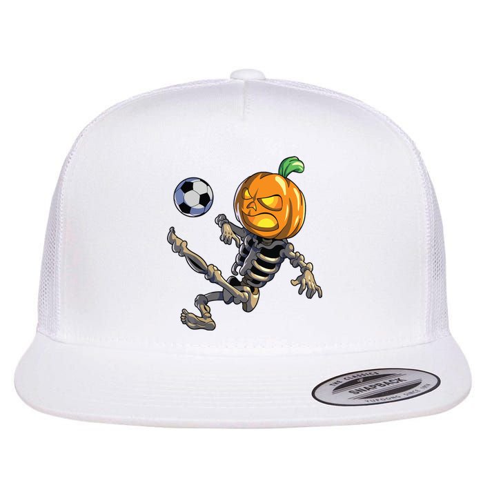 Soccer Skeleton Halloween Boy Soccer Halloween Flat Bill Trucker Hat