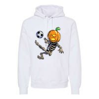 Soccer Skeleton Halloween Boy Soccer Halloween Premium Hoodie