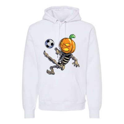 Soccer Skeleton Halloween Boy Soccer Halloween Premium Hoodie