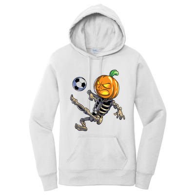 Soccer Skeleton Halloween Boy Soccer Halloween Women's Pullover Hoodie