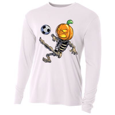 Soccer Skeleton Halloween Boy Soccer Halloween Cooling Performance Long Sleeve Crew