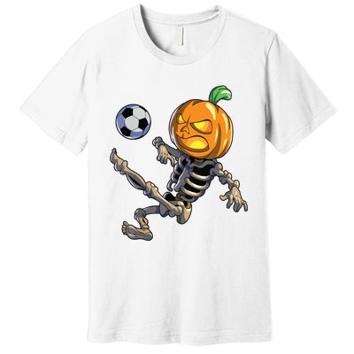 Soccer Skeleton Halloween Boy Soccer Halloween Premium T-Shirt