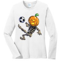 Soccer Skeleton Halloween Boy Soccer Halloween Ladies Long Sleeve Shirt