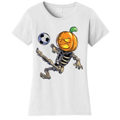 Soccer Skeleton Halloween Boy Soccer Halloween Women's T-Shirt