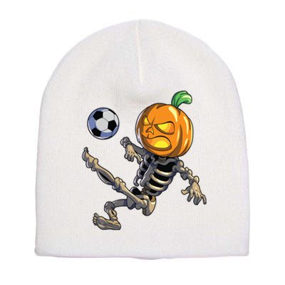 Soccer Skeleton Halloween Boy Soccer Halloween Short Acrylic Beanie