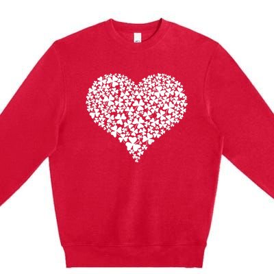 s Shamrock Heart Happy St Patrick's Day for Girls Premium Crewneck Sweatshirt