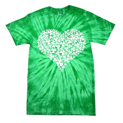 s Shamrock Heart Happy St Patrick's Day for Girls Tie-Dye T-Shirt