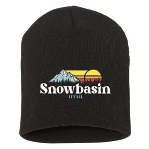 SnowbasinUtahSki Snowboard Hiking Short Acrylic Beanie