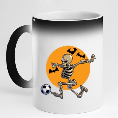 Soccer Skeleton Halloween Boy Soccer Player Halloween 11oz Black Color Changing Mug