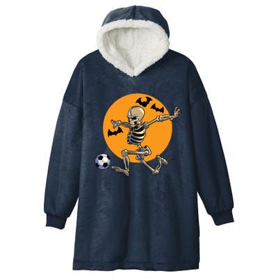 Soccer Skeleton Halloween Boy Soccer Player Halloween Hooded Wearable Blanket