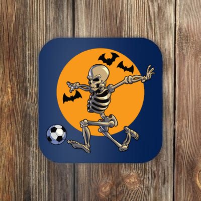 Soccer Skeleton Halloween Boy Soccer Player Halloween Coaster