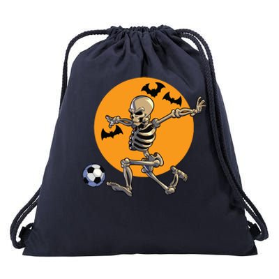 Soccer Skeleton Halloween Boy Soccer Player Halloween Drawstring Bag