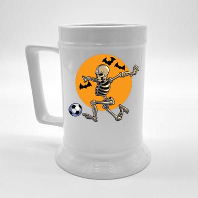 Soccer Skeleton Halloween Boy Soccer Player Halloween Beer Stein