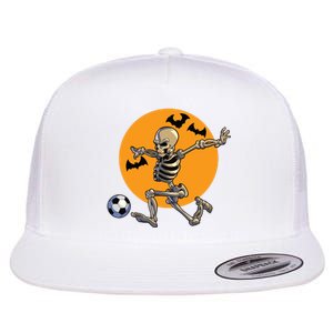 Soccer Skeleton Halloween Boy Soccer Player Halloween Flat Bill Trucker Hat