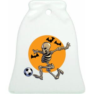 Soccer Skeleton Halloween Boy Soccer Player Halloween Ceramic Bell Ornament