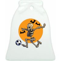 Soccer Skeleton Halloween Boy Soccer Player Halloween Ceramic Bell Ornament