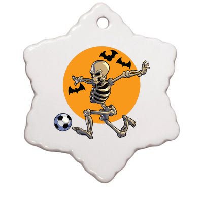 Soccer Skeleton Halloween Boy Soccer Player Halloween Ceramic Star Ornament