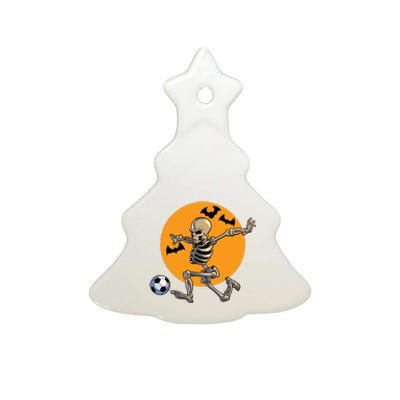 Soccer Skeleton Halloween Boy Soccer Player Halloween Ceramic Tree Ornament