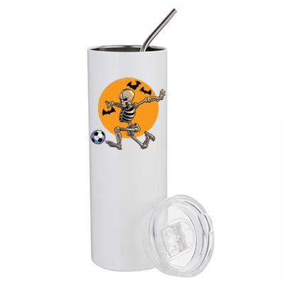 Soccer Skeleton Halloween Boy Soccer Player Halloween Stainless Steel Tumbler