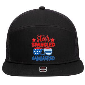 Star Spangled Hammered Gift 7 Panel Mesh Trucker Snapback Hat