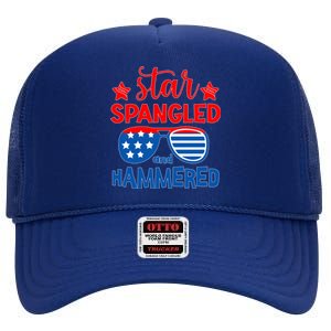 Star Spangled Hammered Gift High Crown Mesh Back Trucker Hat