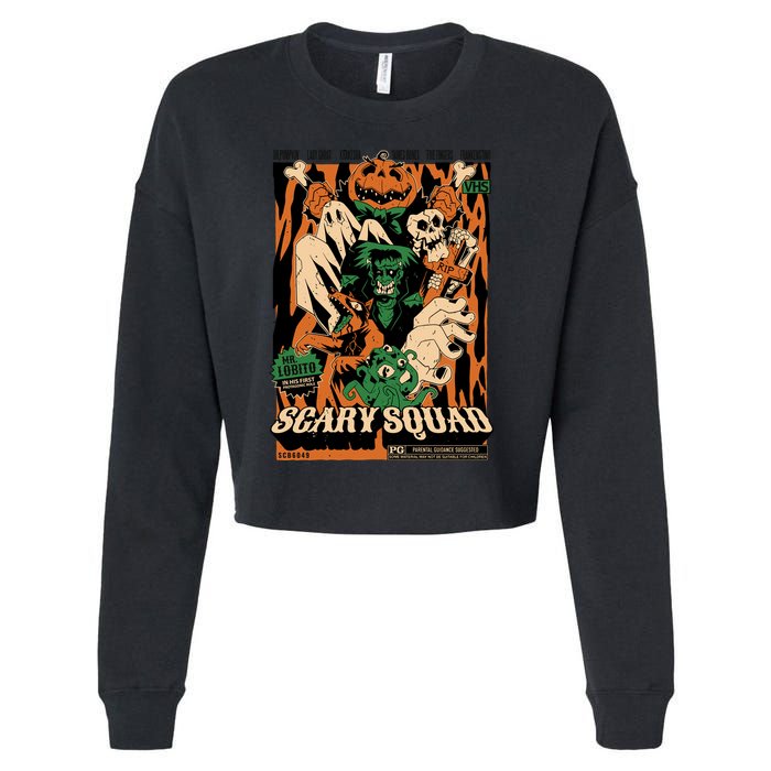 Scary Squad Halloween Cropped Pullover Crew