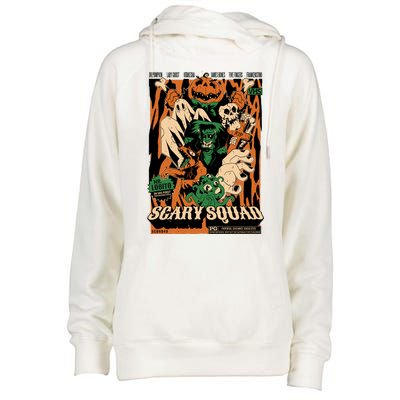 Scary Squad Halloween Womens Funnel Neck Pullover Hood