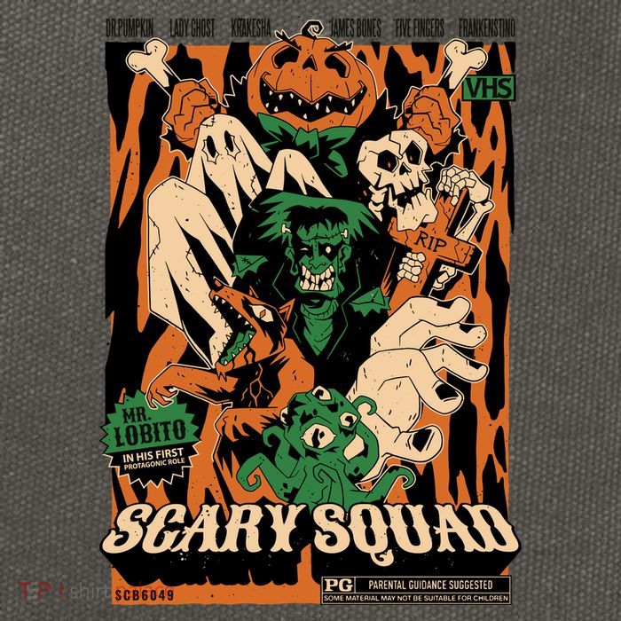 Scary Squad Halloween Cotton Canvas Backpack