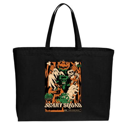 Scary Squad Halloween Cotton Canvas Jumbo Tote