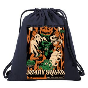 Scary Squad Halloween Drawstring Bag