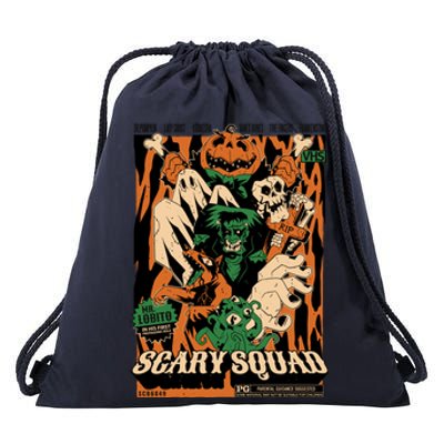 Scary Squad Halloween Drawstring Bag