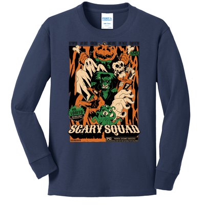 Scary Squad Halloween Kids Long Sleeve Shirt