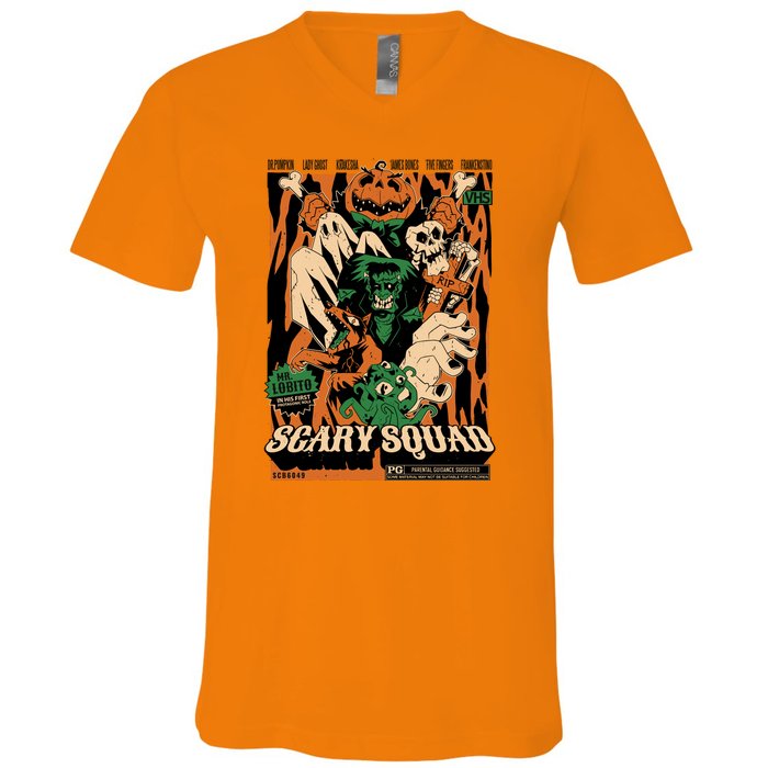 Scary Squad Halloween V-Neck T-Shirt