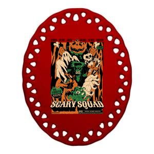 Scary Squad Halloween Ceramic Oval Ornament