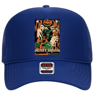 Scary Squad Halloween High Crown Mesh Back Trucker Hat