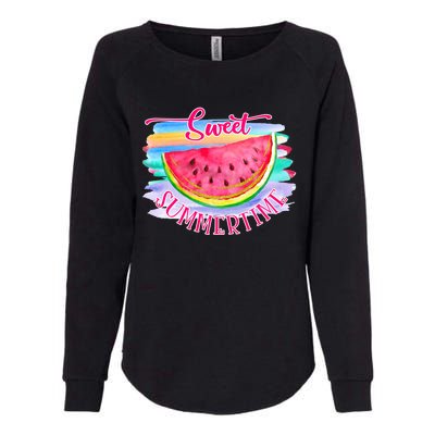 Sweet Summertime Hello Summer Vibes Beach Vacay Watermelon Great Gift Womens California Wash Sweatshirt