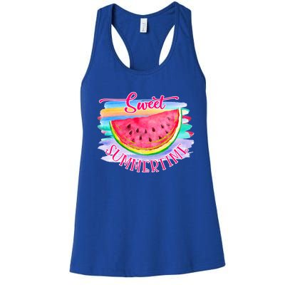 Sweet Summertime Hello Summer Vibes Beach Vacay Watermelon Great Gift Women's Racerback Tank