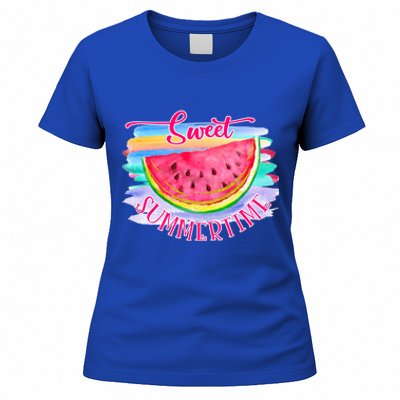 Sweet Summertime Hello Summer Vibes Beach Vacay Watermelon Great Gift Women's T-Shirt