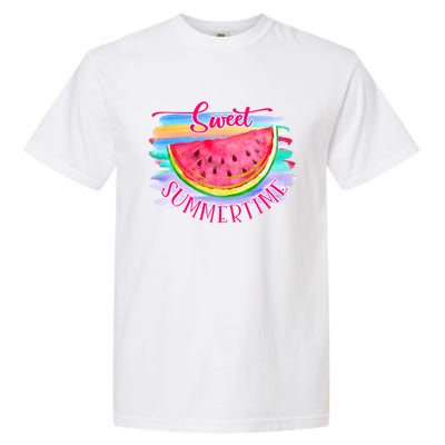 Sweet Summertime Hello Summer Vibes Beach Vacay Watermelon Great Gift Garment-Dyed Heavyweight T-Shirt