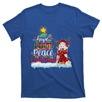 Samoyed Santa Hat Reindeer Costume Christmas Light Meaningful Gift T-Shirt