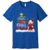 Samoyed Santa Hat Reindeer Costume Christmas Light Meaningful Gift Premium T-Shirt