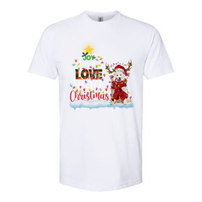 Samoyed Santa Hat Reindeer Costume Christmas Light Meaningful Gift Softstyle CVC T-Shirt